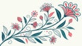 Stylized Floral Swirls Decorative Element, vector design Generative AI Royalty Free Stock Photo
