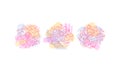 Stylized Flower Bud with Pink Stroke Petal and Shapes Behind Vector Set Royalty Free Stock Photo