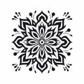 Stylized Flower Design: Abstract Simplicity In Dayak Art Style