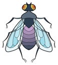 Stylized fly icon. Decorative wild winged insect