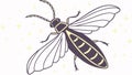 Stylized Flying Insect Line Art Vector, vector design Generative AI Royalty Free Stock Photo