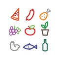 Stylized food icons