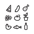 Stylized food icons