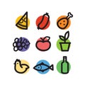 Stylized food icons