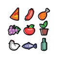 Stylized food icons