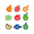 Stylized food icons