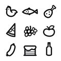 Stylized food icons