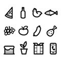 Stylized food icons