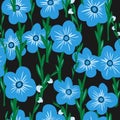 Stylized forget-me-nots in flat style.