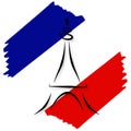 Stylized French Flag and Eiffel Tower