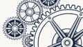 Stylized gear pattern, representing interconnectedness and systematic design, vector design Generative AI Royalty Free Stock Photo