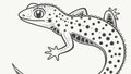 Stylized gecko lizard outline drawing nature vector design Generative AI