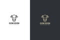 Stylized geometric cow head illustration. Vector icon