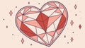 Stylized Geometric Crystal Heart Vector Illustration, vector design Generative AI Royalty Free Stock Photo