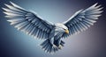 Stylized geometric depiction of an eagle in flight against a gradient background. Royalty Free Stock Photo