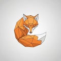 Stylized geometric drawing of a fox, Royalty Free Stock Photo