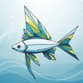 A stylized geometric fish illustration featuring sharp angular shapes Royalty Free Stock Photo
