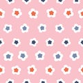 Stylized geometric flower pattern. A pretty floral vector design background.