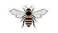Geometric Bee Icon with Black and Yellow Stripes Royalty Free Stock Photo