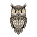 Stylized geometric owl illustration, featuring sharp angular shapes forming Royalty Free Stock Photo