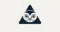 Stylized geometric owl logo features a Royalty Free Stock Photo