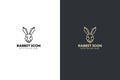 Stylized geometric Rabbit head illustration. Vector icon tribal hare design