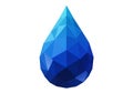 A stylized, geometric water droplet made of multiple triangular facets in varying shades Royalty Free Stock Photo