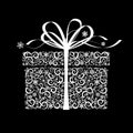 Stylized gift box - vector illustration Royalty Free Stock Photo