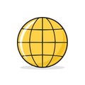 Stylized Globe Sphere Yellow Black Outline World Map Representation Royalty Free Stock Photo