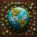 Celebrating biodiversity on earth day with a flourishing globe