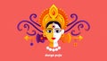 Stylized Goddess Durga Face with Decorative Elements Royalty Free Stock Photo