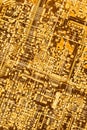 Stylized Gold Colored Microcircuit Board Detail Royalty Free Stock Photo