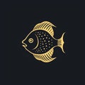 Stylized Gold Fish Logo: Detailed Wildlife Illustration