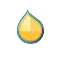 Stylized golden drop with teal outline and shadow Royalty Free Stock Photo