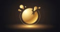 Stylized Golden Egg Cracking with Luminous Splashes on a Dark, Elegant Background Royalty Free Stock Photo