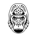 Stylized gorilla head chinese zodiac sign