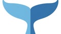 Stylized graphic depicting a whale tail split into two symmetrical halves Royalty Free Stock Photo