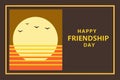 Happy Friendship Day Sunset Graphic Design Royalty Free Stock Photo