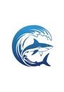 Stylized graphic featuring a shark within Royalty Free Stock Photo