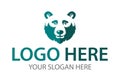 Stylized graphic green bear head logo templates