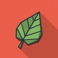 A stylized graphic illustration of a green leaf with geometric patterns, outlined in Royalty Free Stock Photo