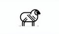 Stylized graphic of a sheep using bold, black lines on a white b Royalty Free Stock Photo