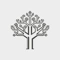 Stylized graphic of a tree with symmetrical branches. The design features angular, Royalty Free Stock Photo