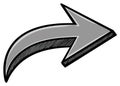 Stylized Gray Arrow Graphic Pointing Rightward with Black Hatch Mark Shading Royalty Free Stock Photo