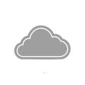 Stylized Gray Cloud Icon with White Outline Simple Graphic Element Royalty Free Stock Photo