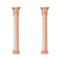 Stylized Greek doodle column Doric Ionic Corinthian columns. Vector illustration. Classical architectural support