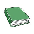 Stylized green closed book illustration representing knowledge education learning and reading concepts Royalty Free Stock Photo