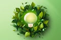 A stylized green energy lightbulb concept Royalty Free Stock Photo