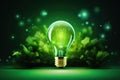 A stylized green energy lightbulb concept Royalty Free Stock Photo
