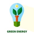Stylized Green energy lightbulb Royalty Free Stock Photo